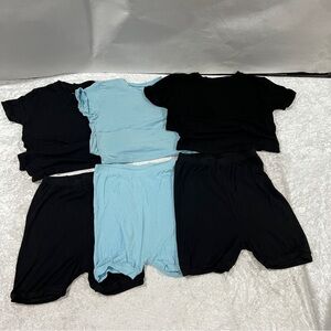 Vaenait Baby Lot Bundle 3 Pajama Set Black & Blue Size 8 Years (2XL) Boys Kids